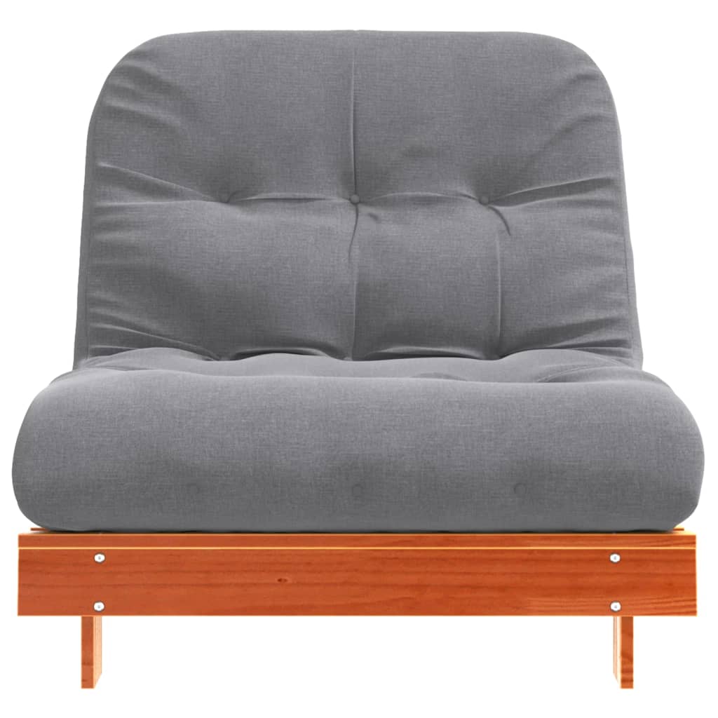 Futono sofa-lova su čiužiniu, vaško ruda, 80x206x11cm, pušis
