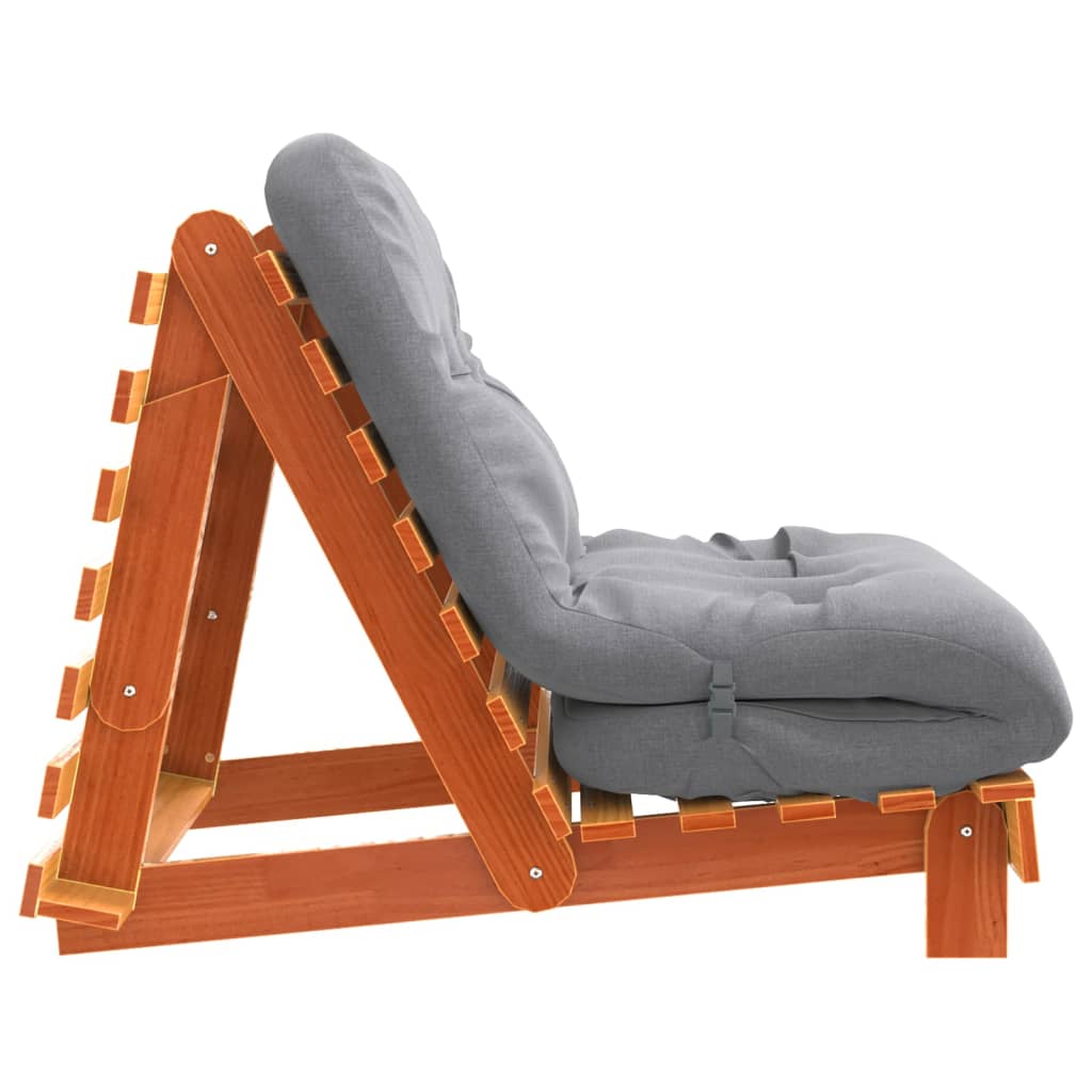 Futono sofa-lova su čiužiniu, vaško ruda, 80x206x11cm, pušis