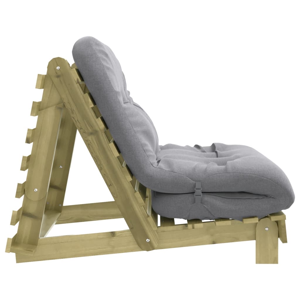 Futono sofa-lova su čiužiniu, 100x206x11cm, impregnuota pušis