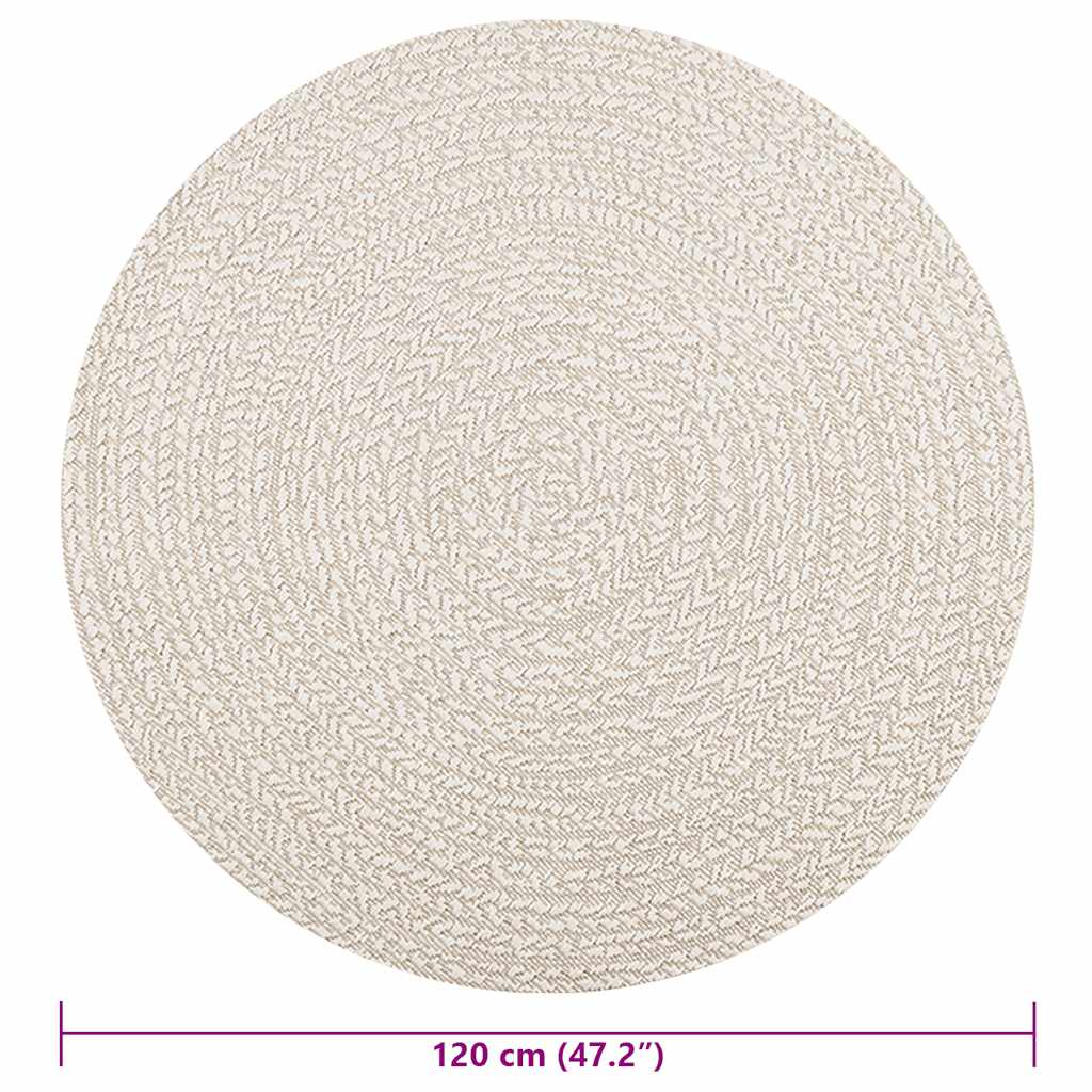 Kilimas ZIZUR, Ø 120 cm, džiuto imitacija, vidaus ir lauko