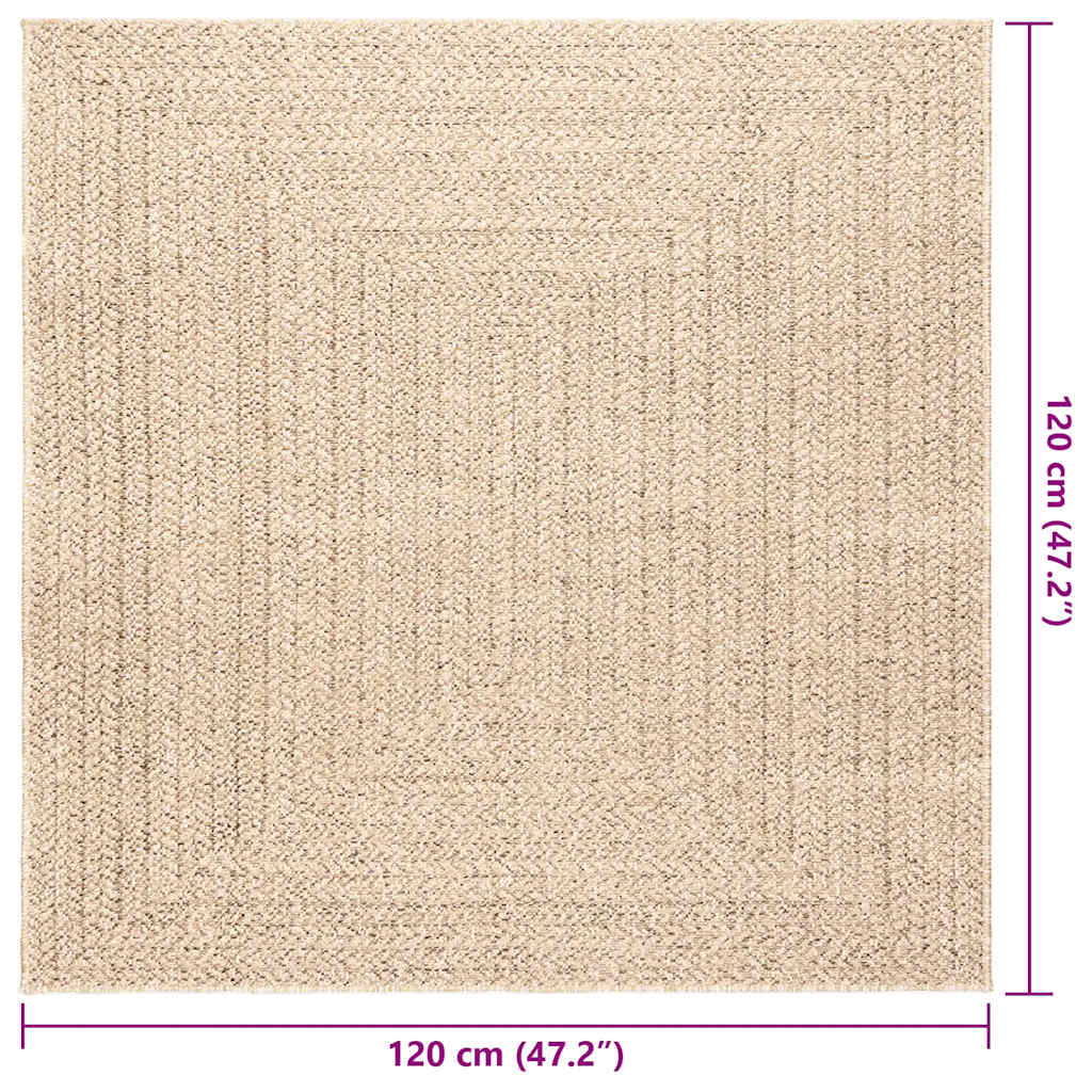 Kilimas ZIZUR, 120x120 cm, džiuto imitacija, vidaus ir lauko