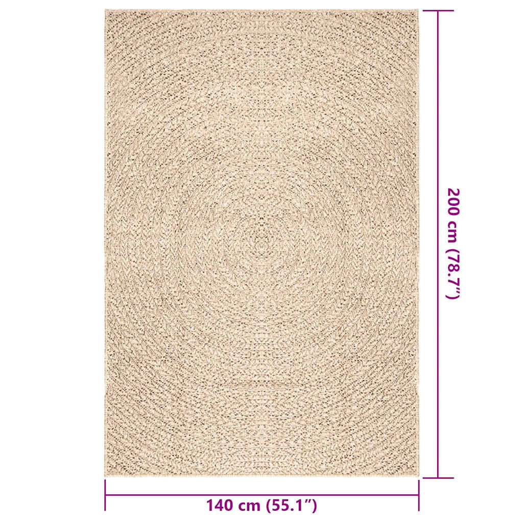 Kilimas ZIZUR, 140x200 cm, džiuto imitacija, vidaus ir lauko