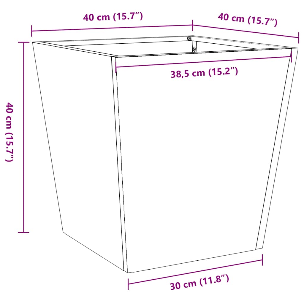 Sodo lovelis, 40x40x40cm, galvanizuotas plienas