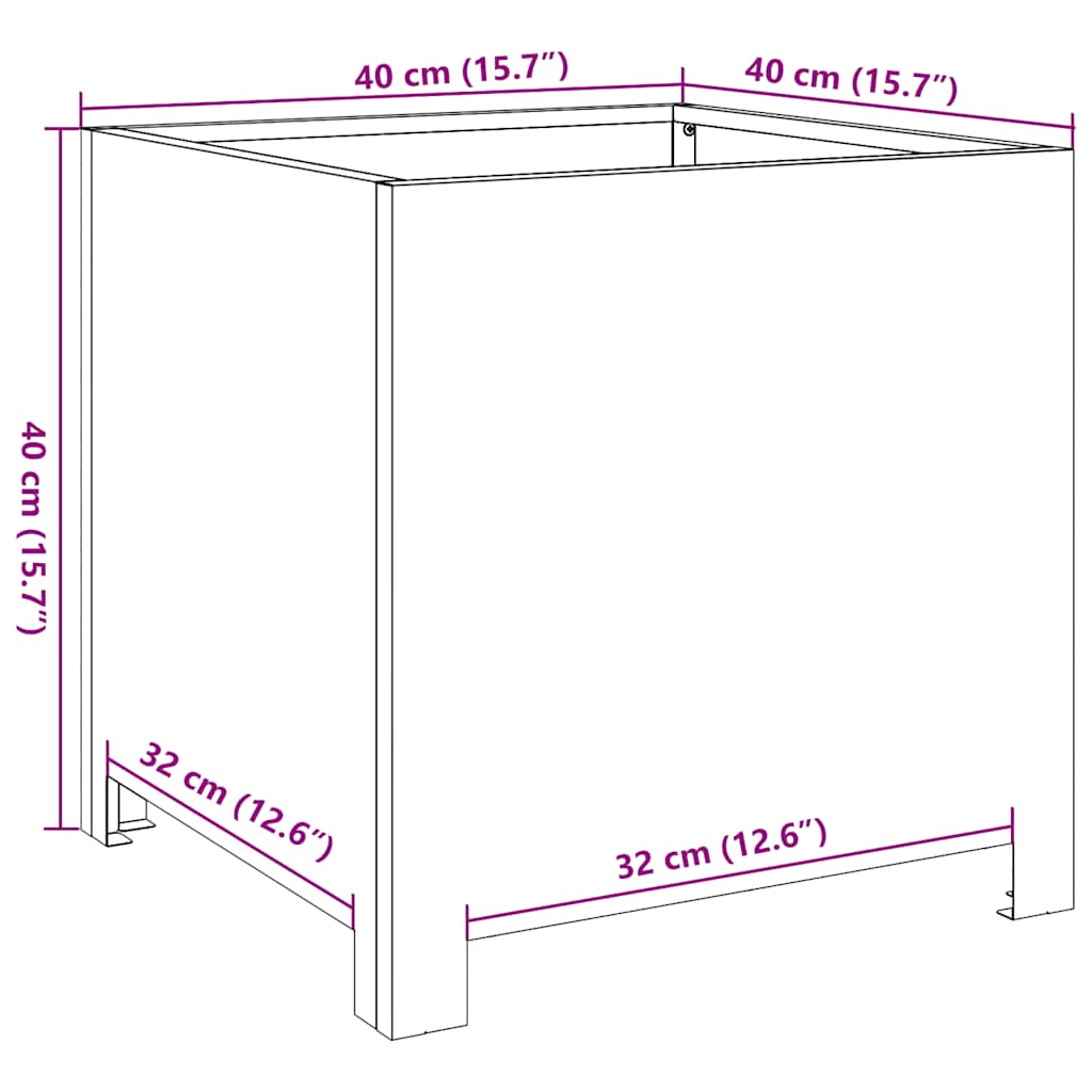 Sodo lovelis, 40x40x40cm, galvanizuotas plienas