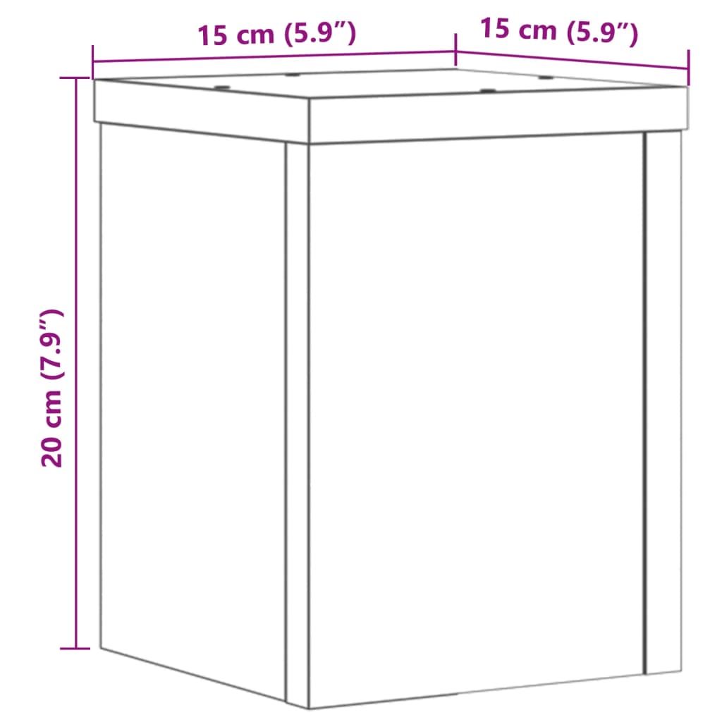 Stovai augalams, 2vnt., balti, 15x15x20cm, apdirbta mediena