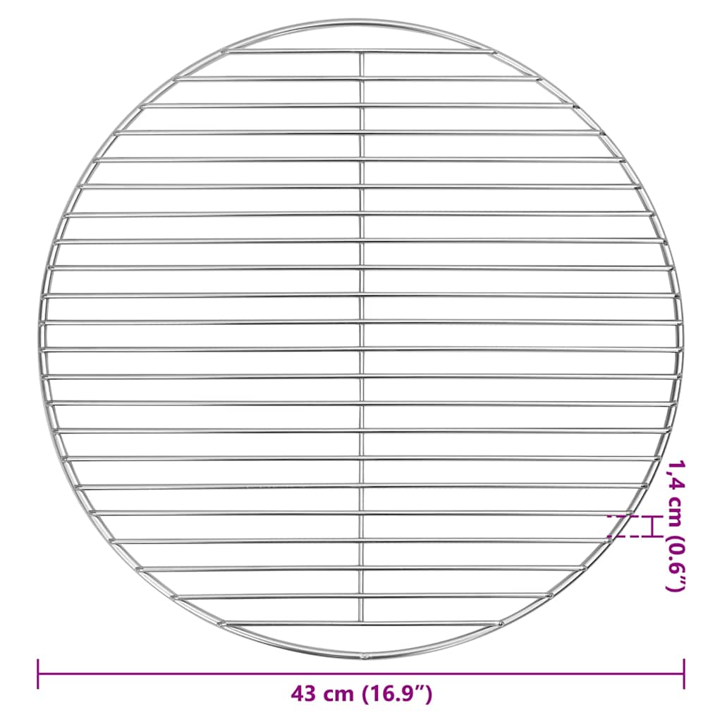 BBQ Grill Grate Sidabrinė Ø43 cm Nerūdijantis plienas