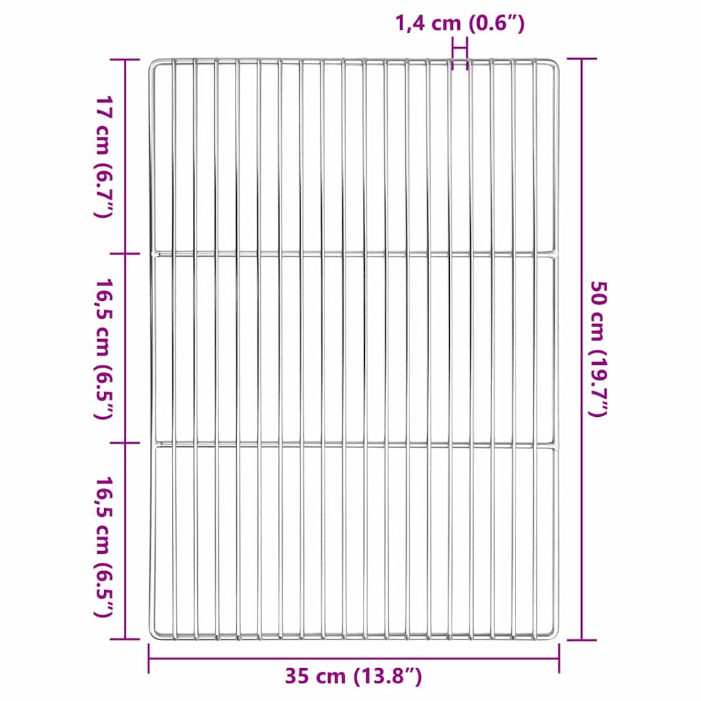 BBQ groteles su rankenomis stačiakampio forma 50x35 cm 304 nerūdijantis plienas