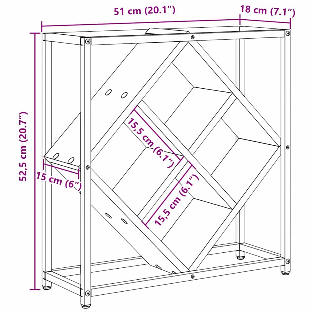 Vyno stovas Sena mediena 51 x 18 x 52.5 cm Apdirbta mediena