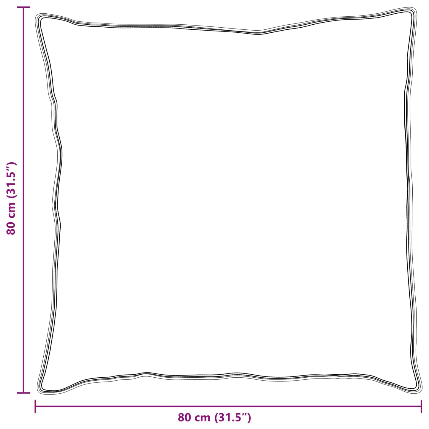 Pagalvės 2 pcs Balta 80 x 80 cm 130gsm 100% medvilnė