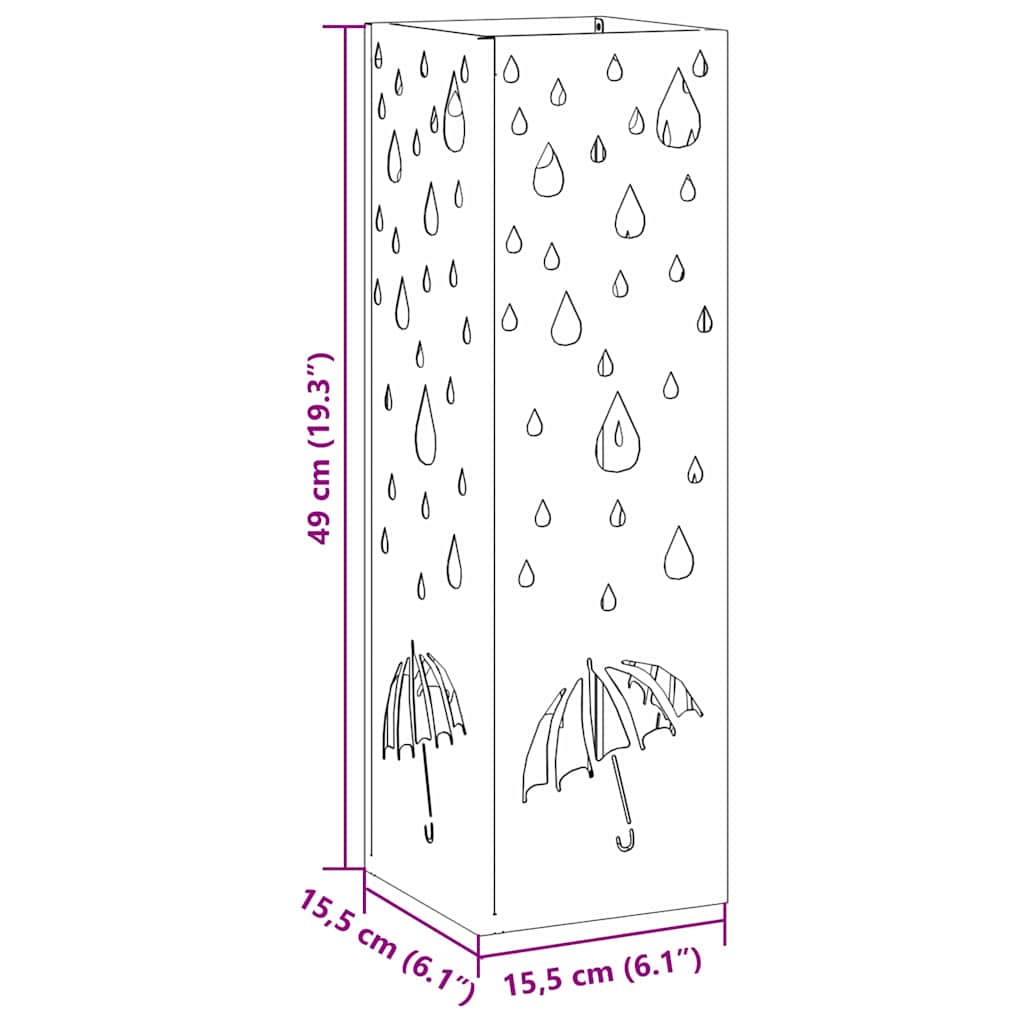 Sandėliavimo kabliukas ir laikiklis Juoda 15.5 x 15.5 x 49 cm