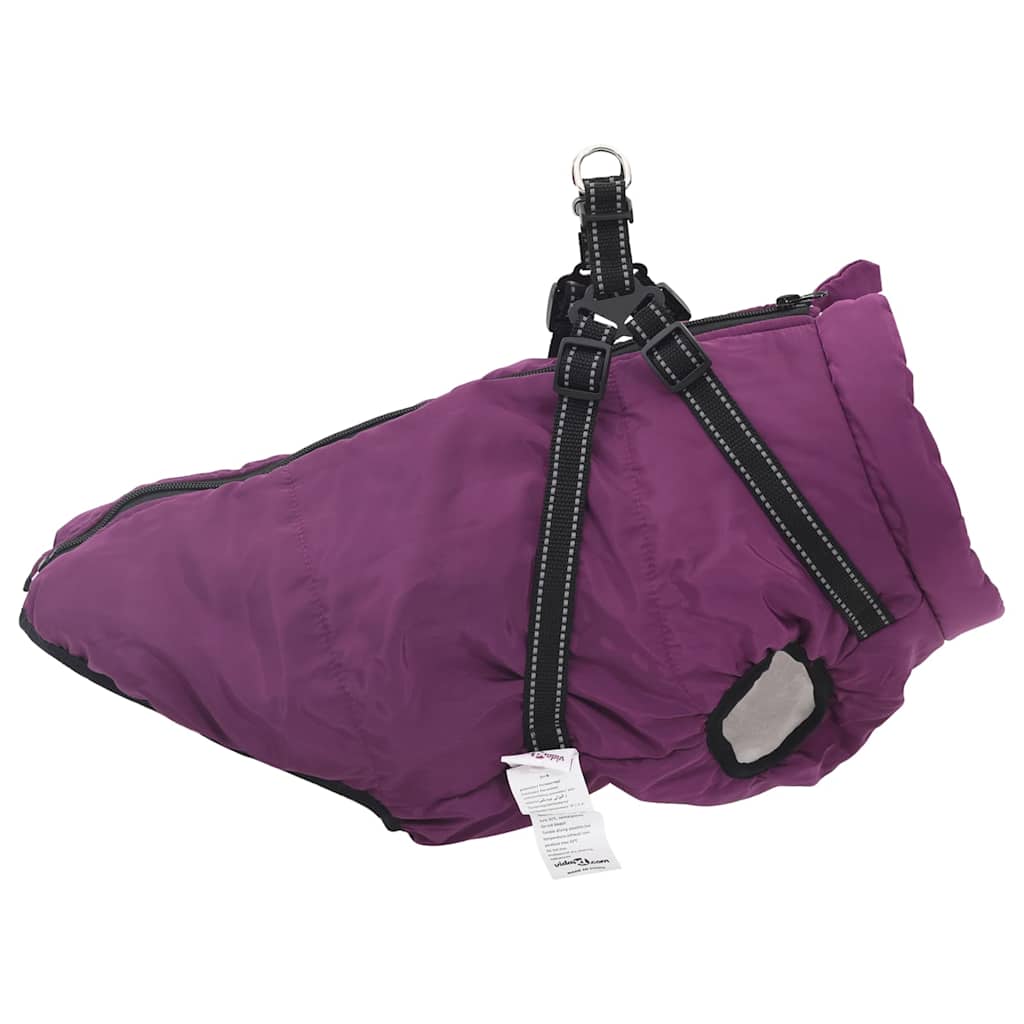 Šunų kailis su diržais, atsparus vandeniui, violetinis, L48