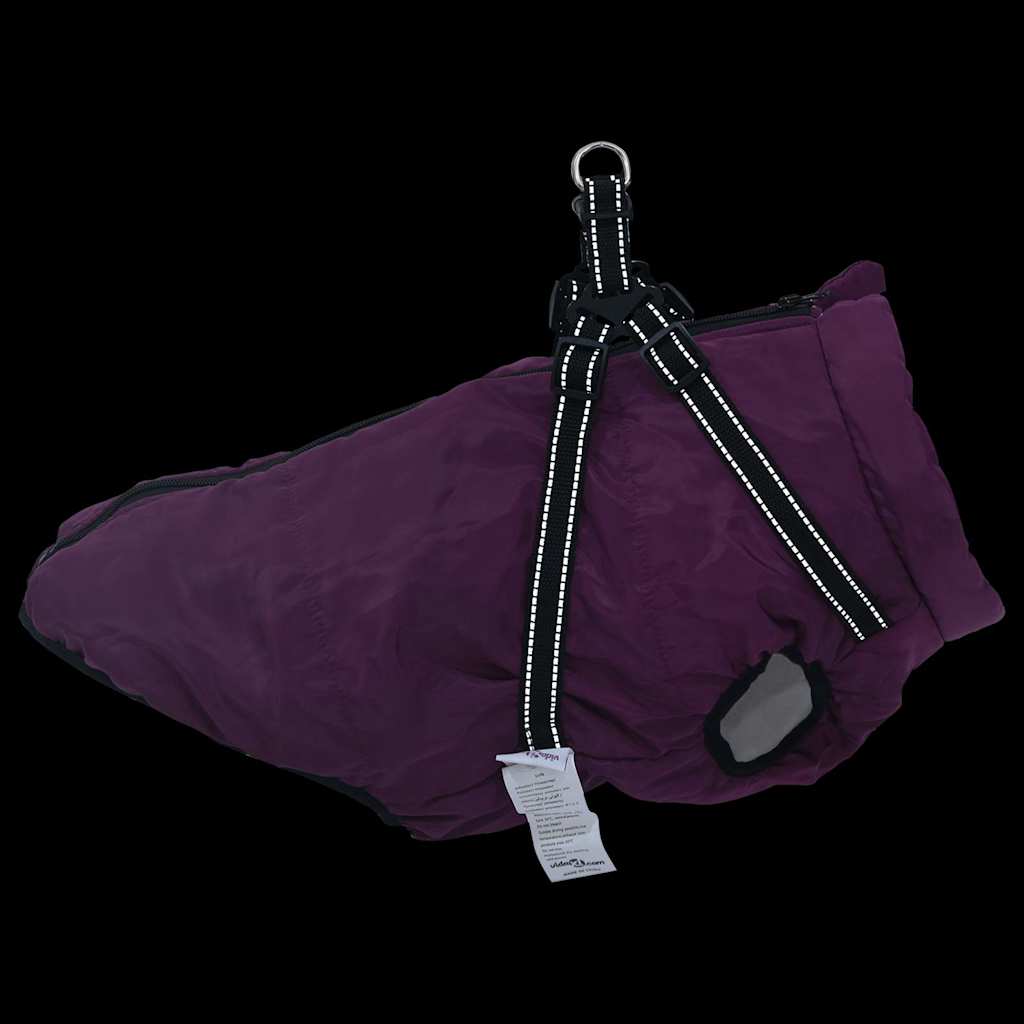 Šunų kailis su diržais, atsparus vandeniui, violetinis, L48