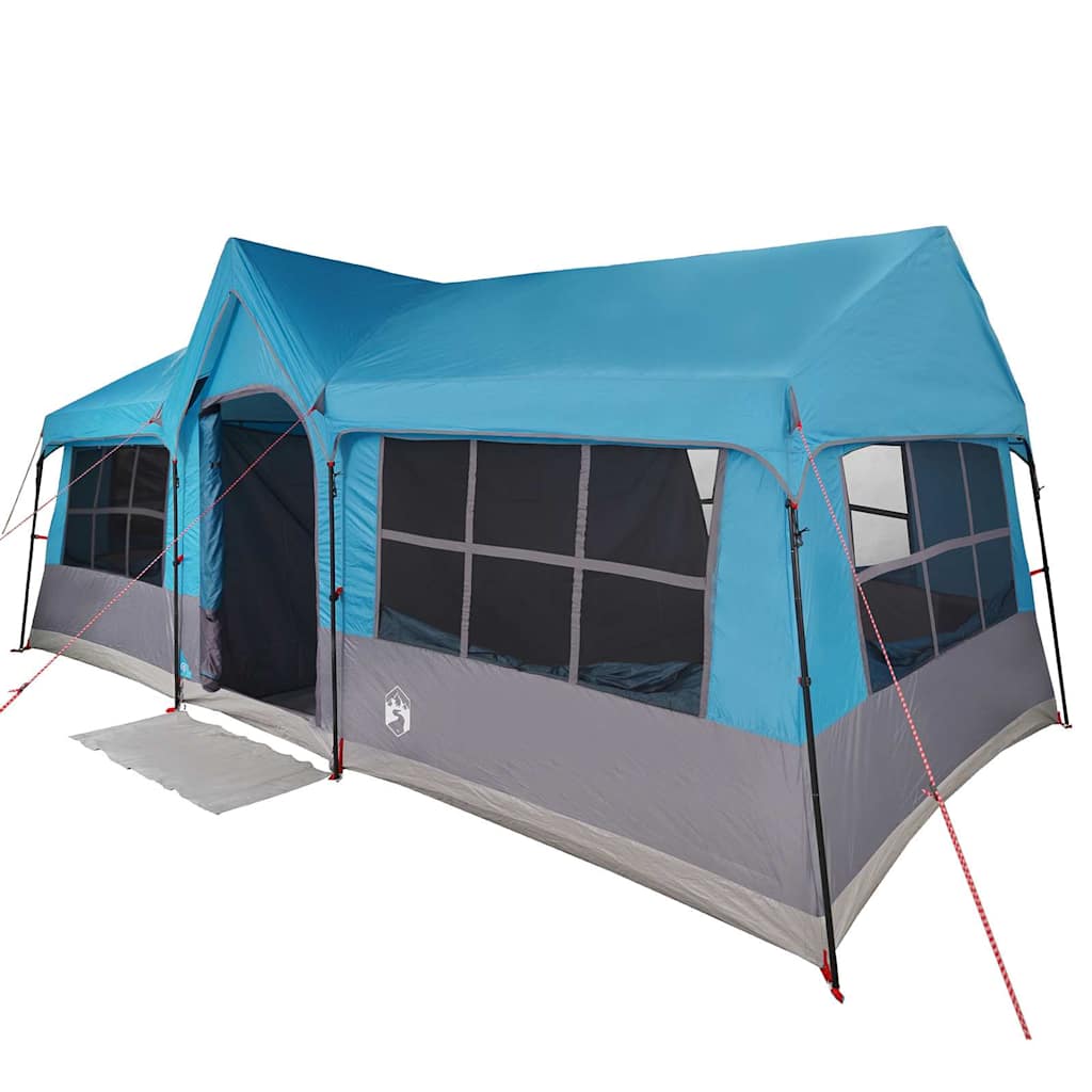 Kempingo palapinė su langais Mėlyna 12 žmonių vandeniui atspari