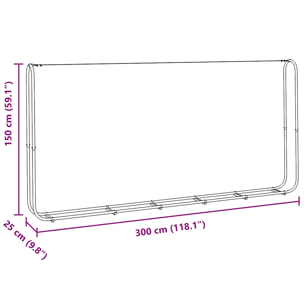Malkų stovas 300x25x150 cm Cinkuotas plienas