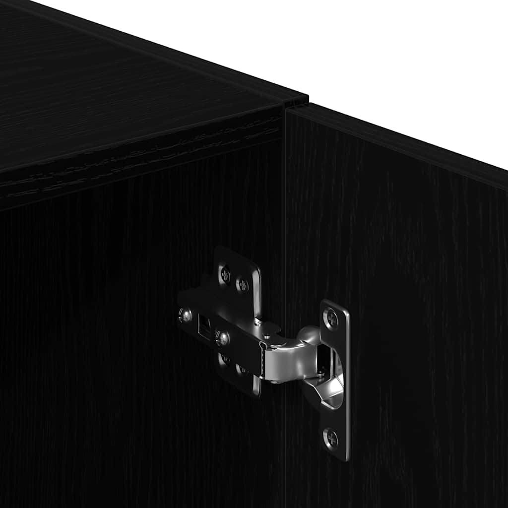 2 dalių virtuvės spintelių rinkinys juoda inžinierinė mediena
