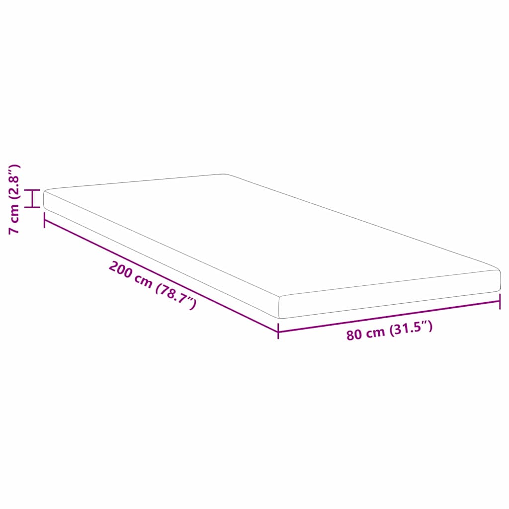 Čiužinio pagalvėlės Balta 80 x 200 cm