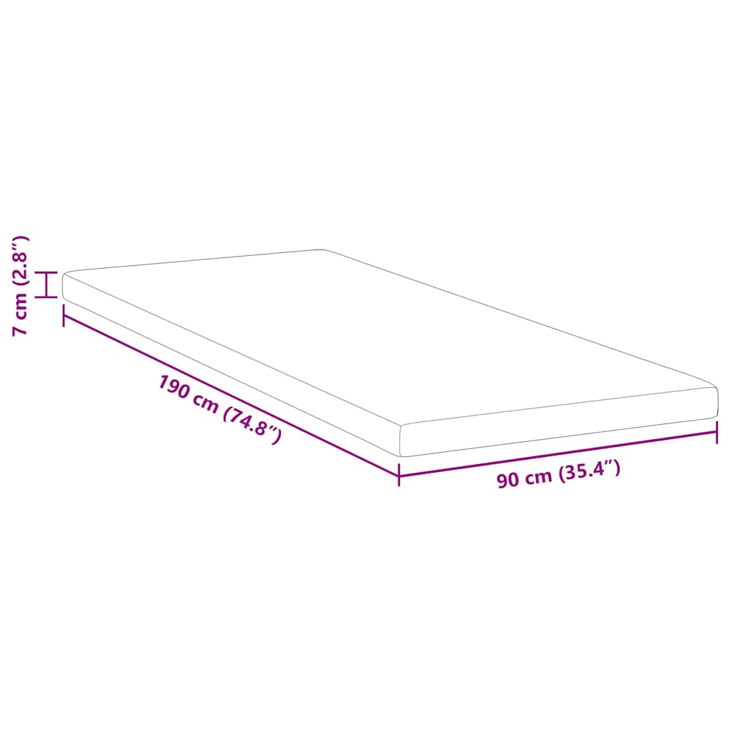 Čiužinio pagalvėlės Balta 90 x 190 cm
