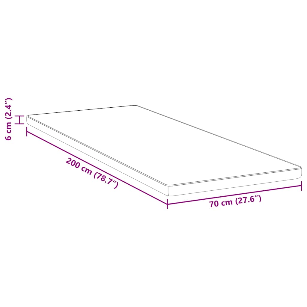 Čiužinio papildymas 70 x 200 cm storio Žakardinis audinys Balta