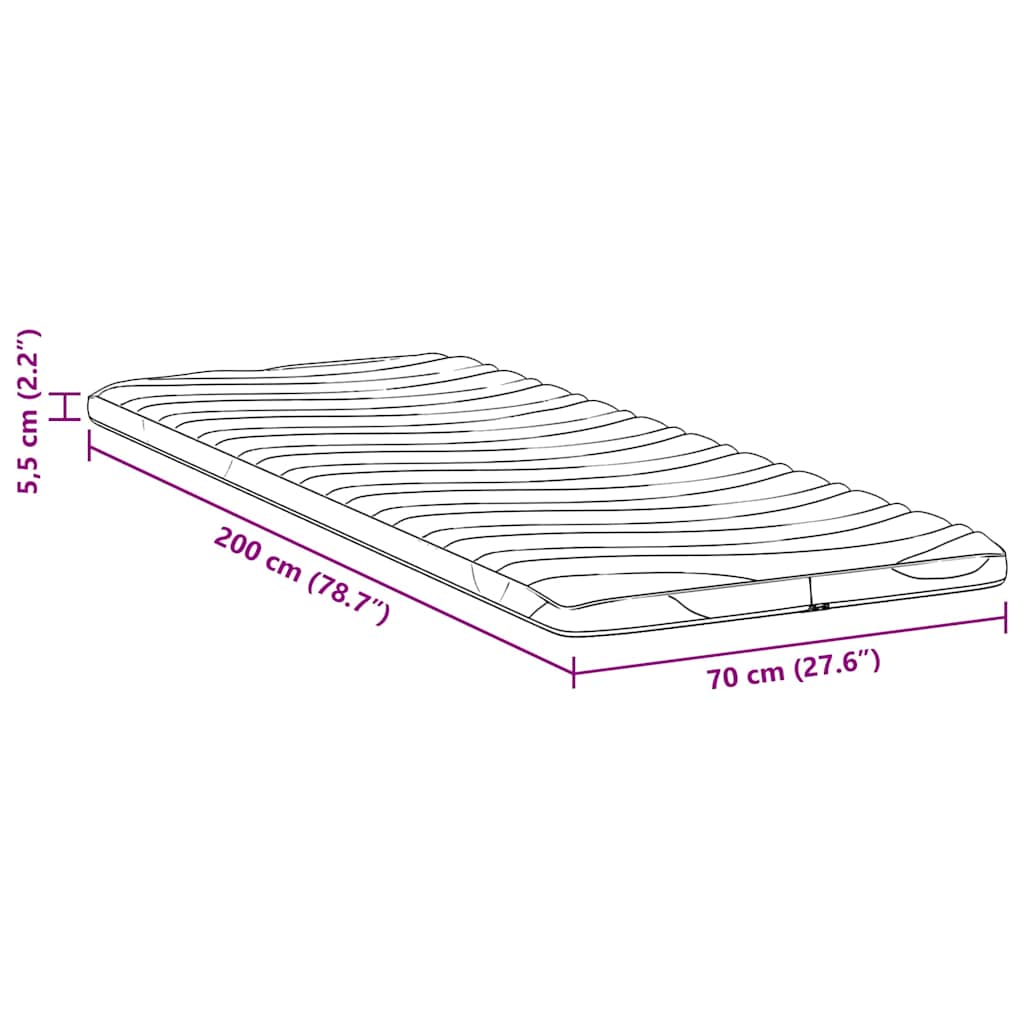 Čiužinio pagalvėlės Balta 70 x 200 cm Be klijų poliesteris