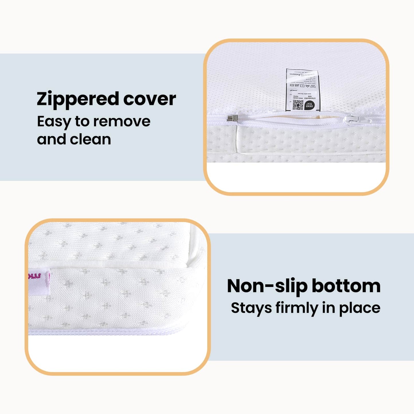 Čiužinio pagalvėlės Balta 90 x 200 cm Be klijų poliesteris