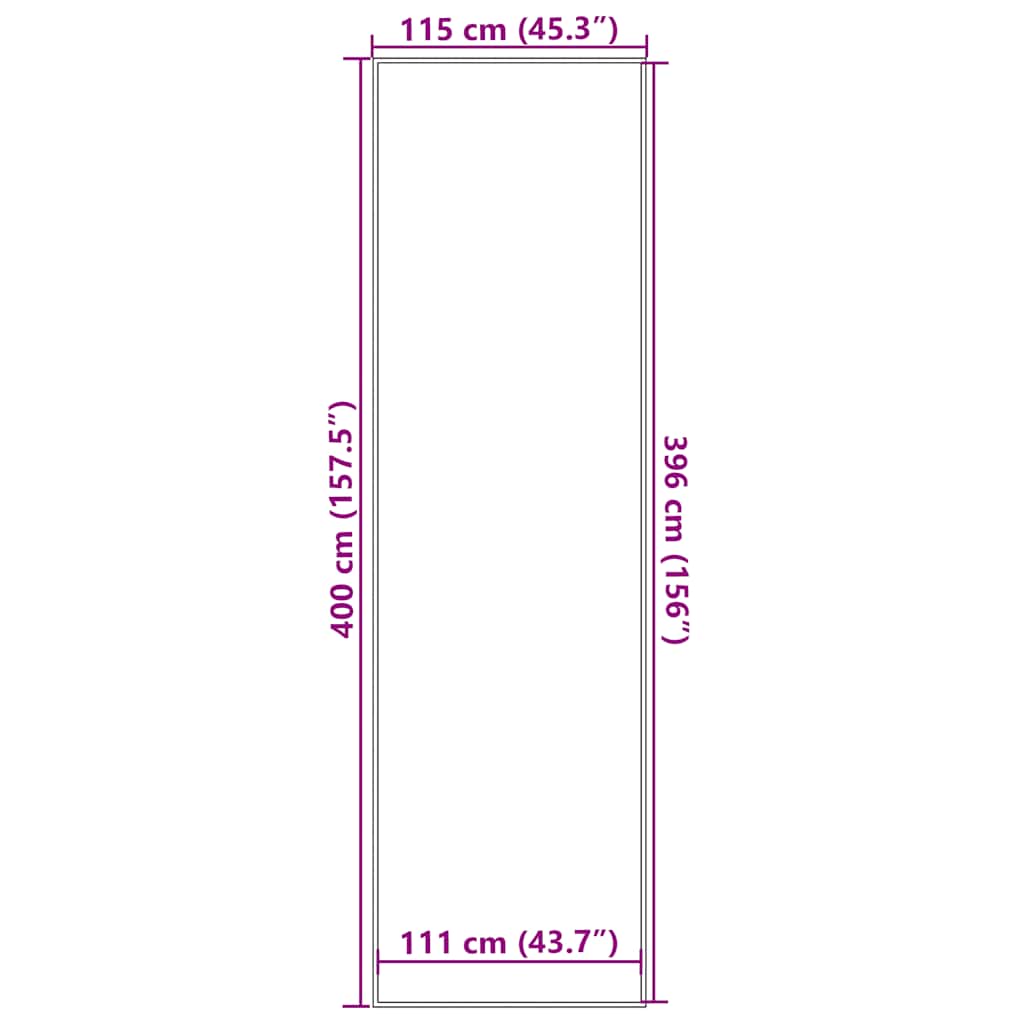 Durų kilimėlis, juodos spalvos, 115x400cm