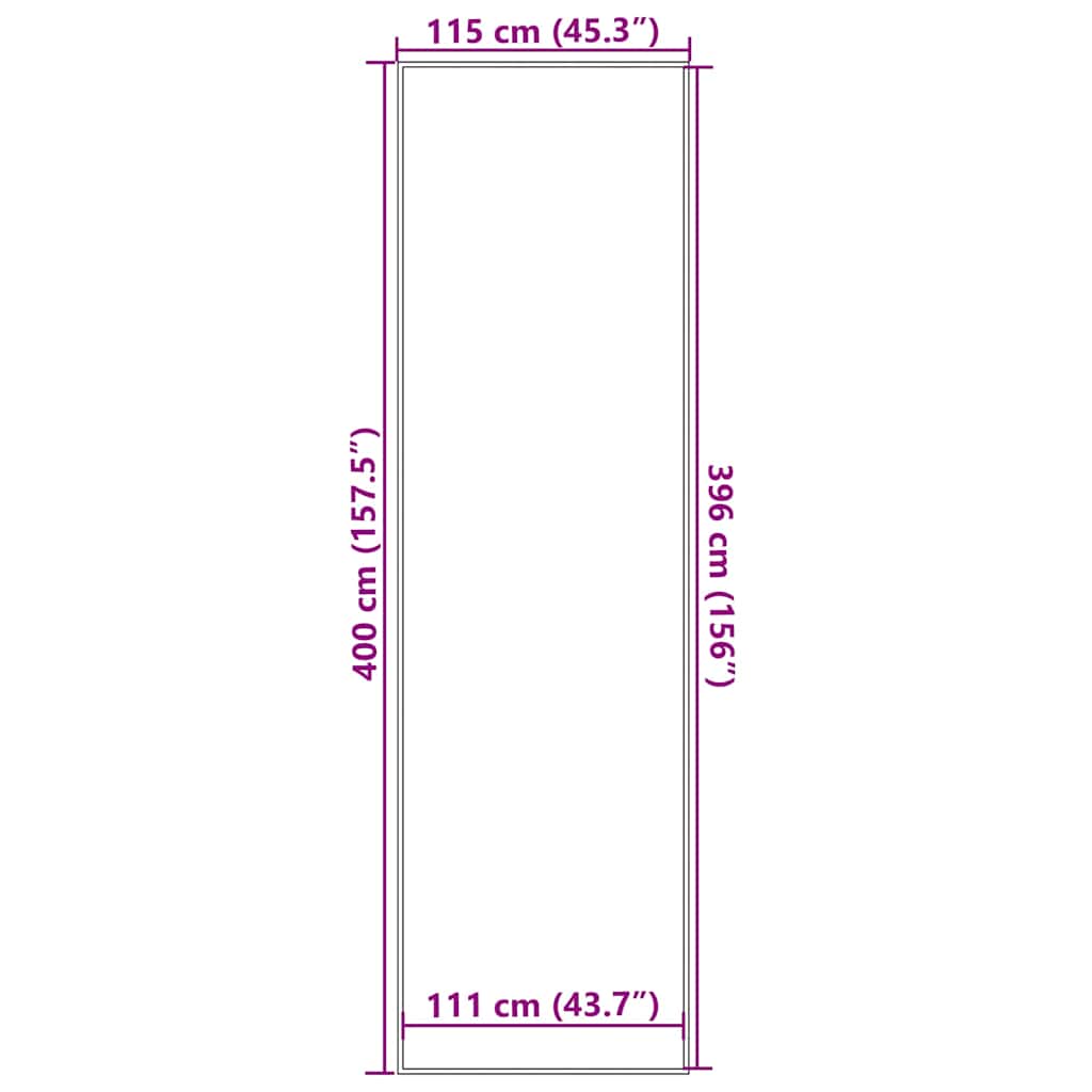 Durų kilimėlis, juodos spalvos, 115x400cm
