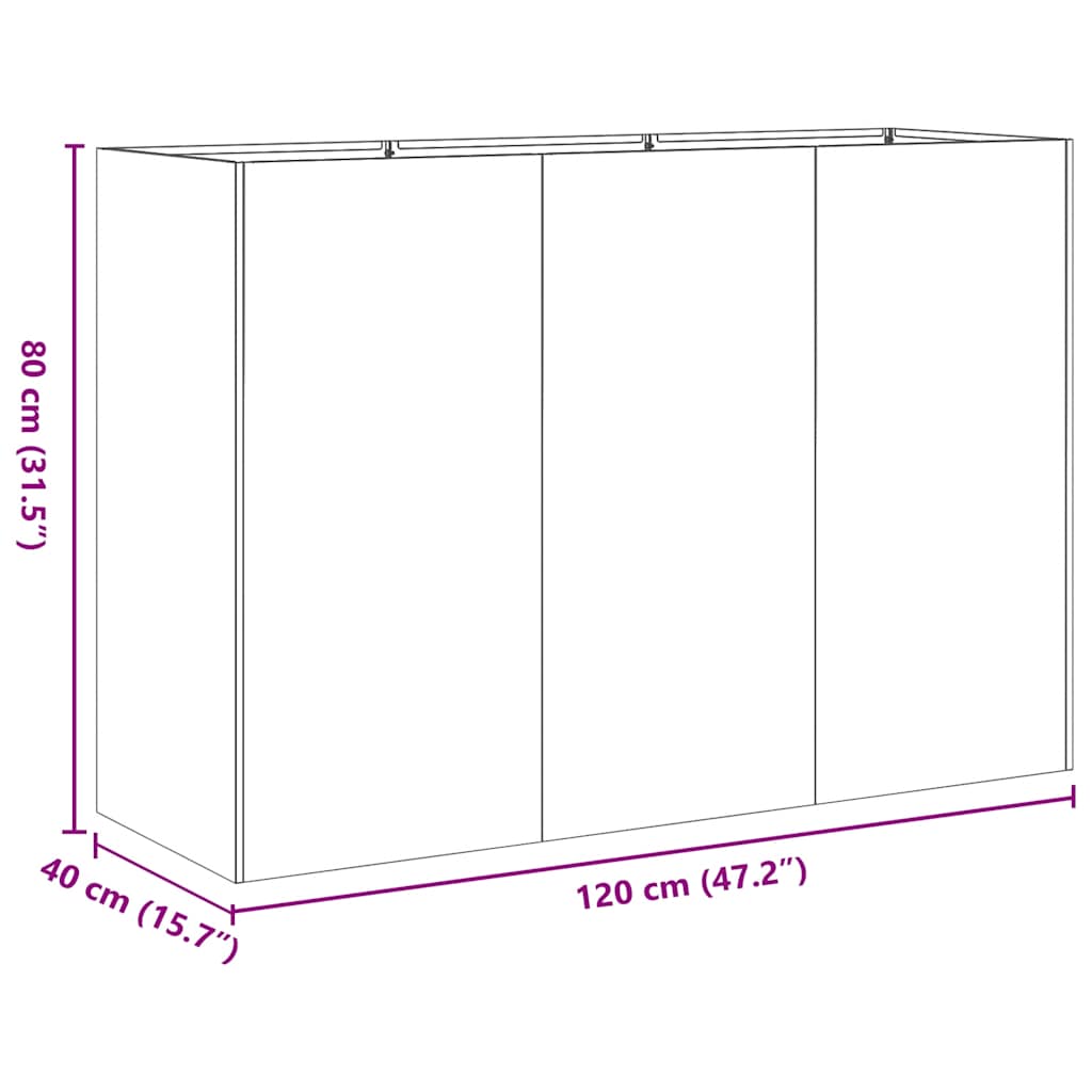 Lovelis, 120x40x80cm, galvanizuotas plienas