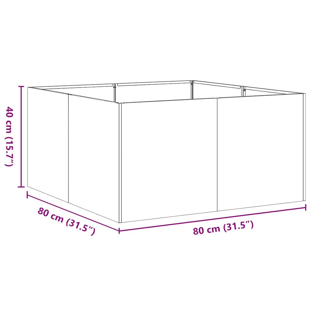 Lovelis, antracito, 80x80x40cm, šaltai valcuotas plienas