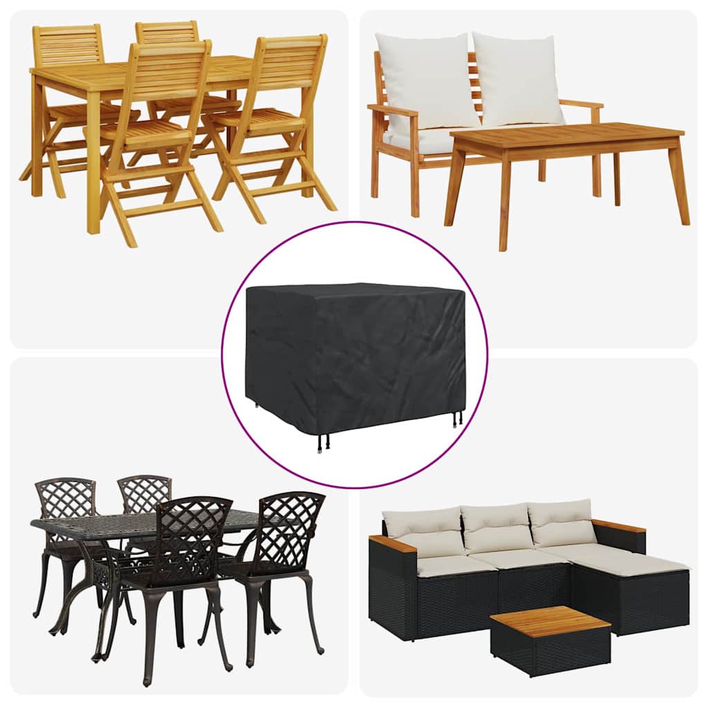 Lauko baldų uždangalas Juoda 135 x 135 x 90 cm 420D audinys