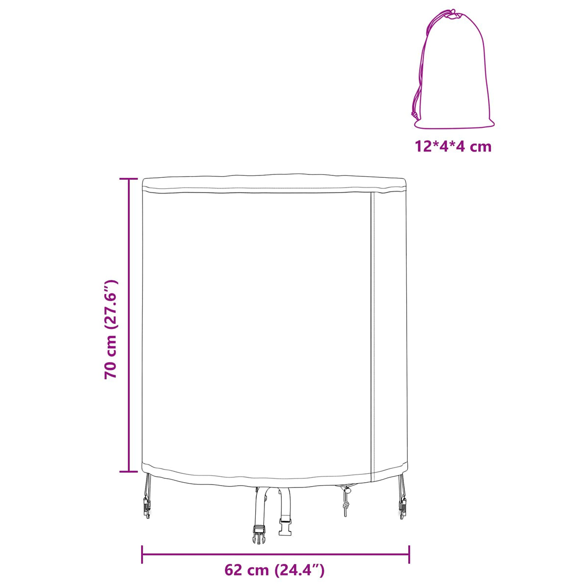 Lauko baldų uždangalas 62 x 62 x 70 cm 420D Oxford audinys