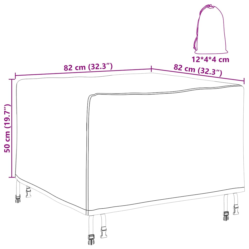 Lauko baldų uždangalas Juoda 82 x 82 x 50 cm 420D audinys