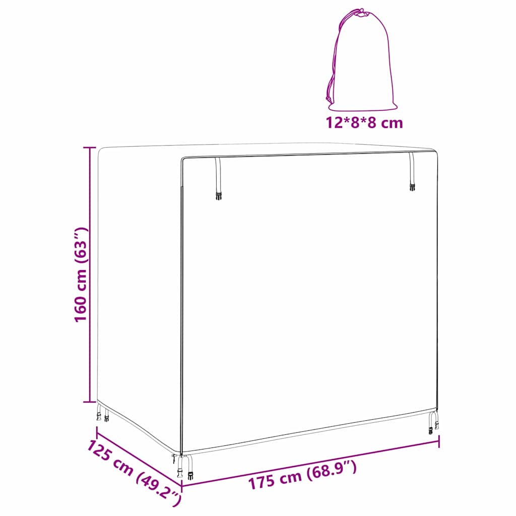 Lauko sūpynių uždangalas Juoda 175 x 125 x 160 cm 210D audinys