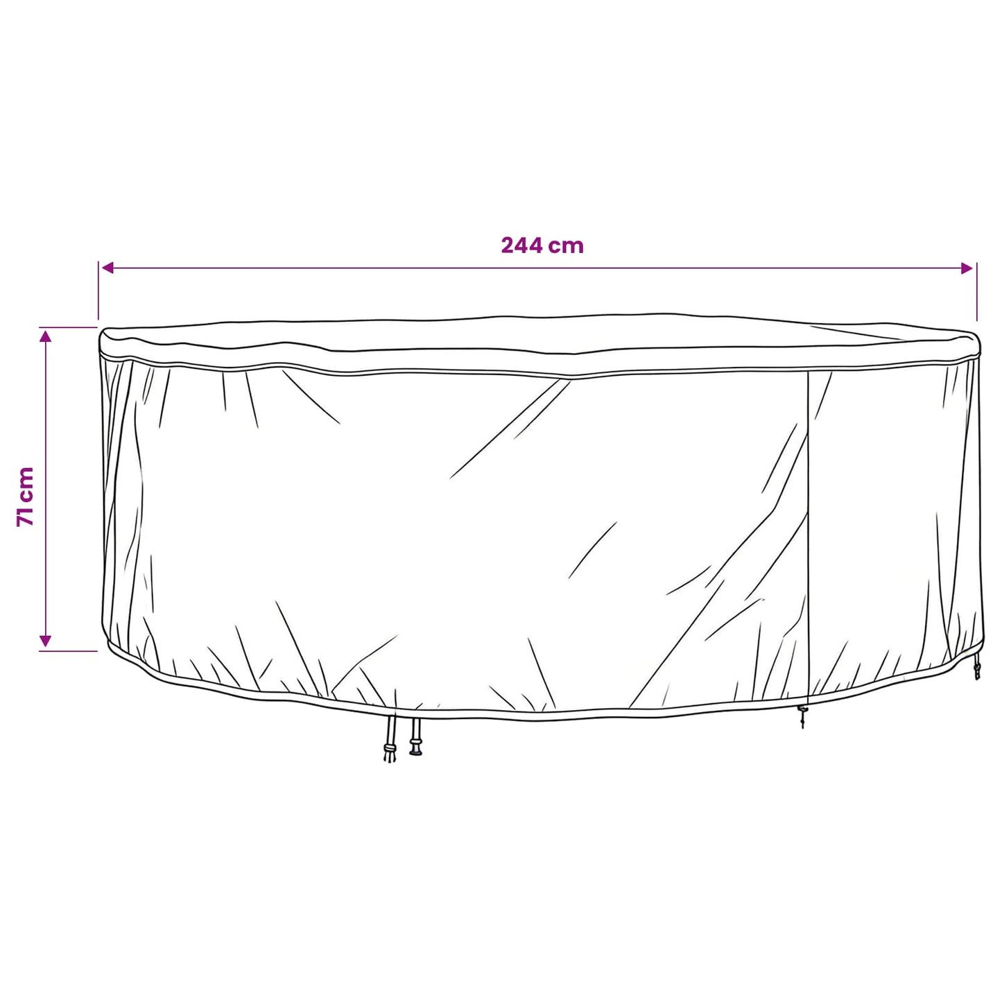 Lauko baldų uždangalas 244 x 244 x 71 cm 210D oksfordo audinys