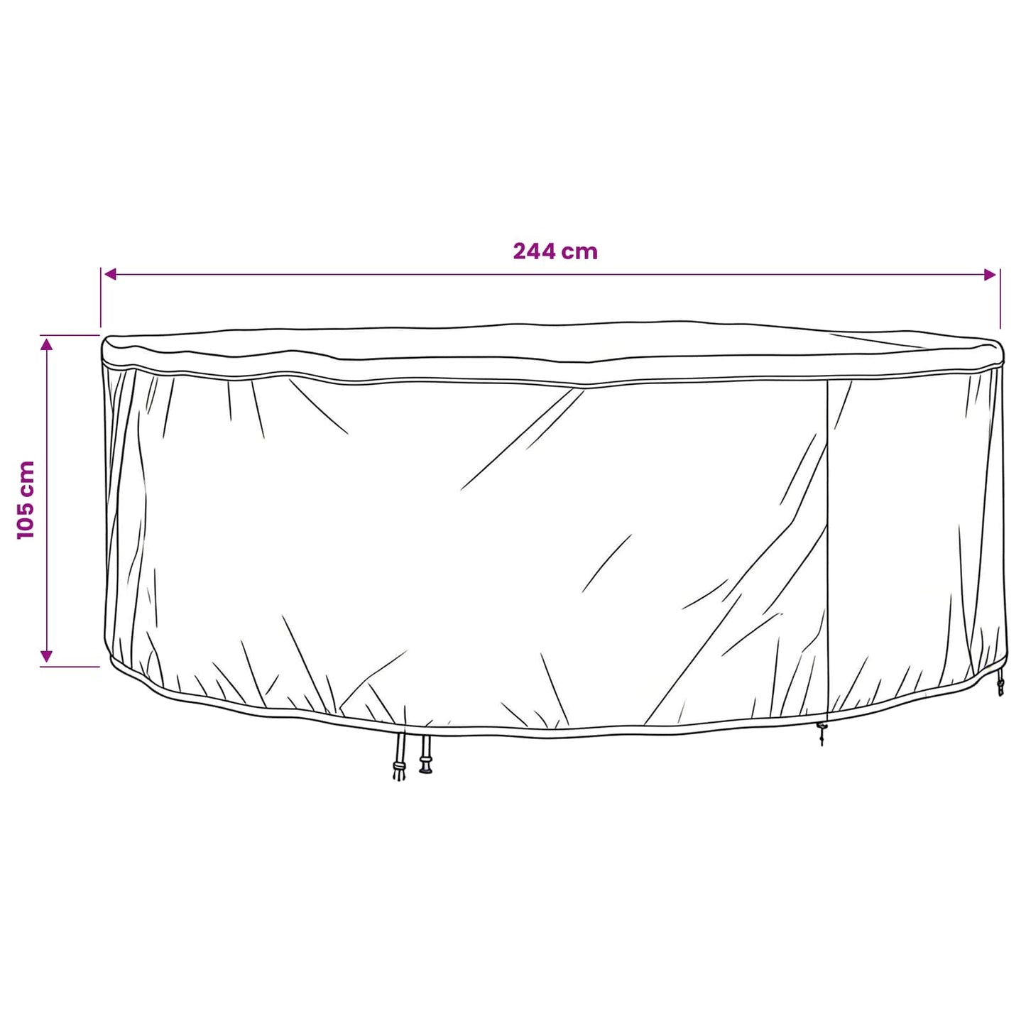 Lauko baldų uždangalas 244 x 244 x 105 cm 420D oksfordo audinys
