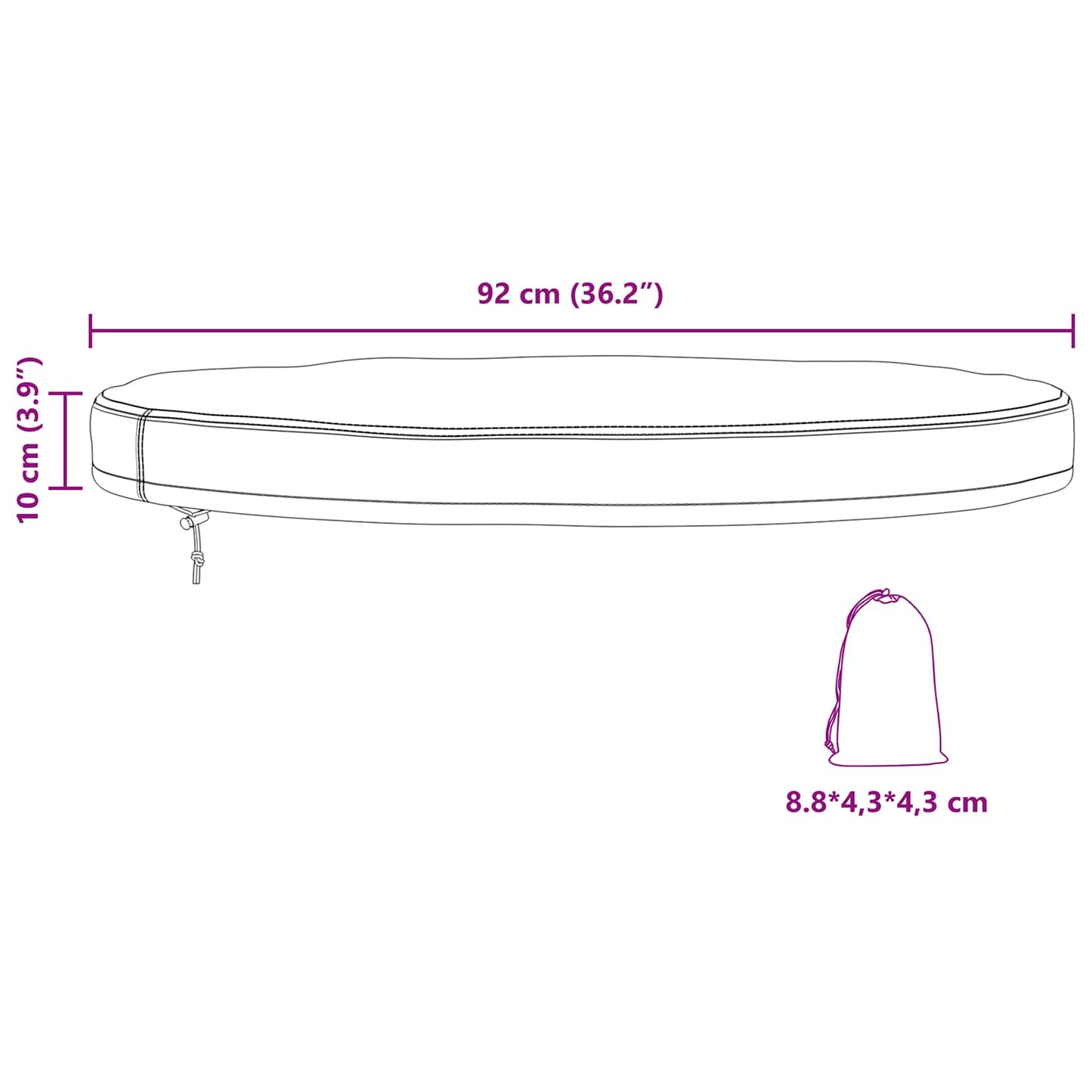 Lauko Stalo Uždangalas Juoda 92 x 92 x 10 cm 420D audinys