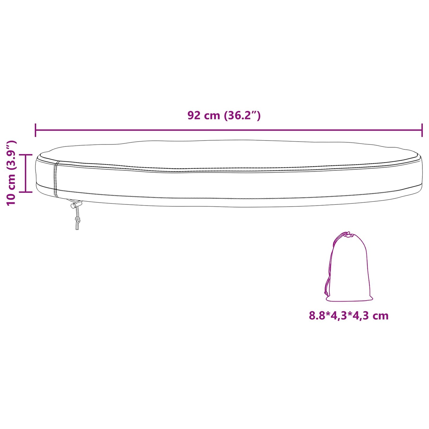 Lauko Stalo Uždangalas Juoda 92 x 92 x 10 cm 600D audinys