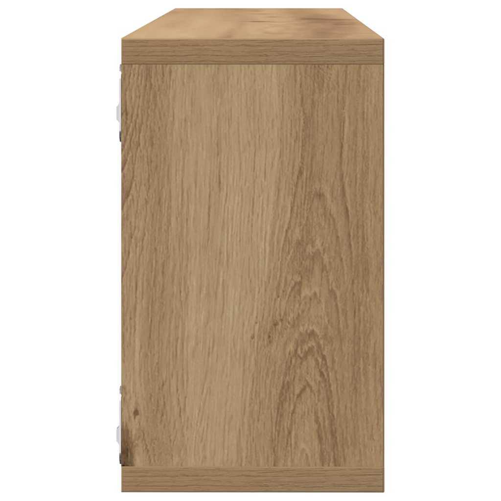 Sieninė lentyna 2 pcs Meistro ąžuolas 80 x 15 x 26 cm