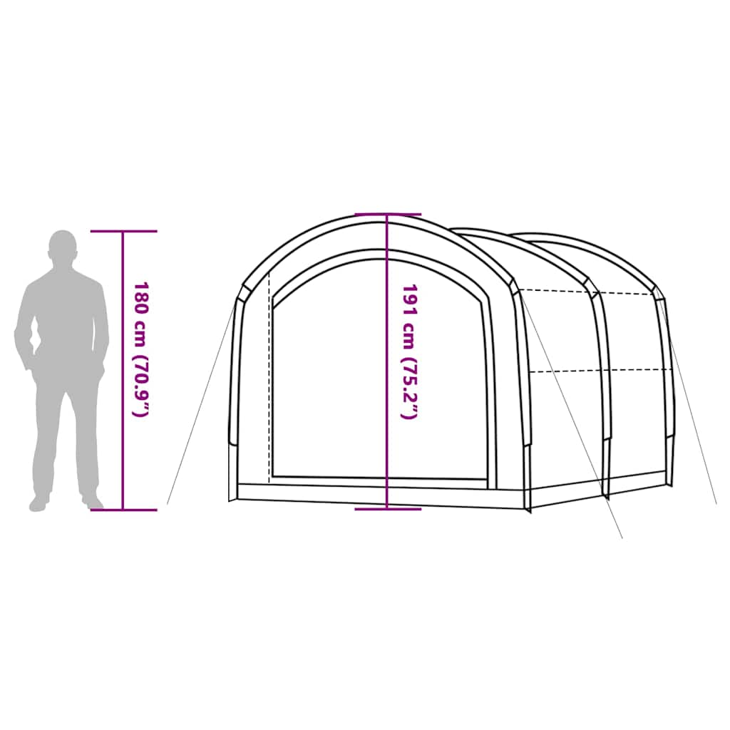 Palapinė su stogu su oro ventiliacija Žalia 268 x 240 x 191 cm