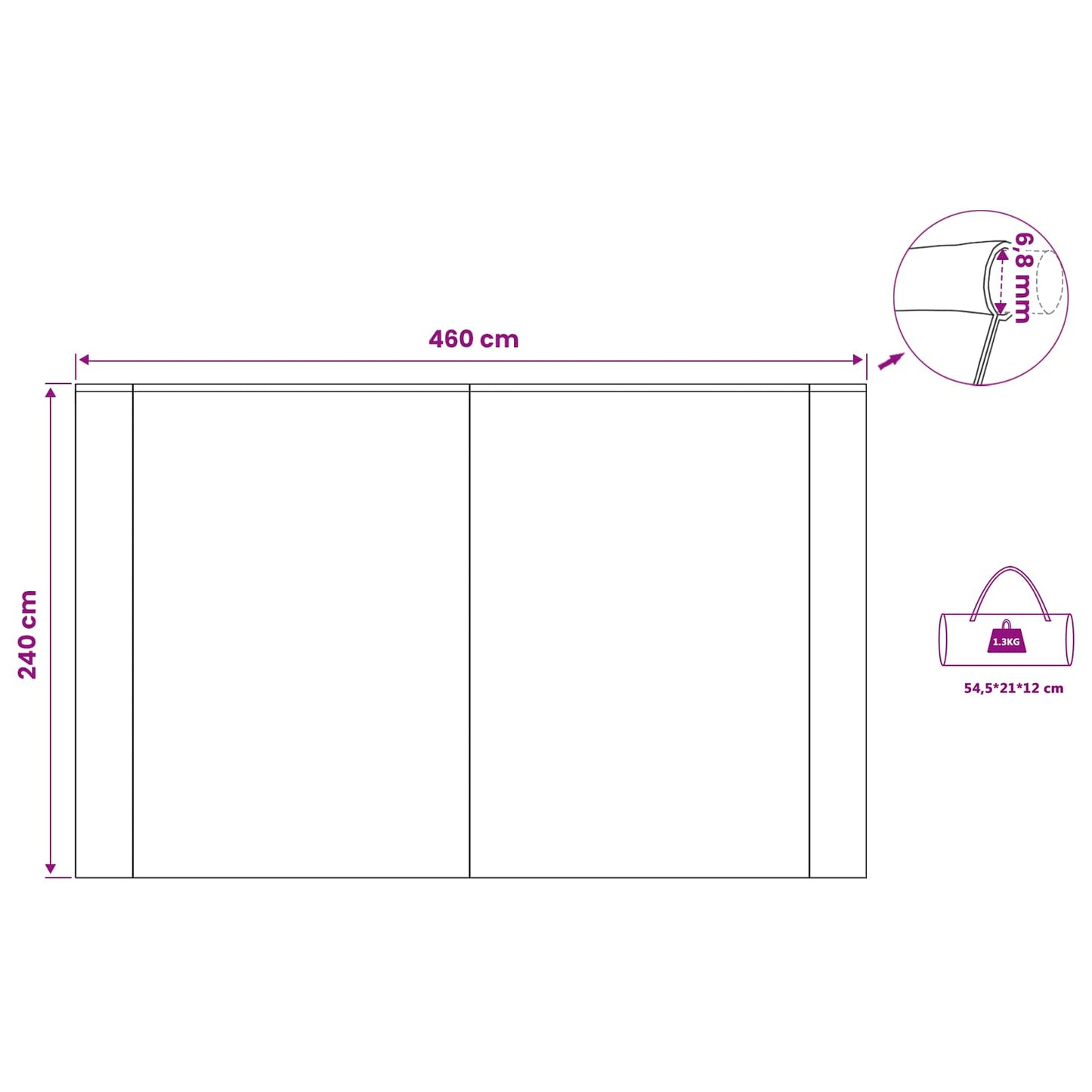 Karavanas Skėtis Žalias 460x240 cm - Vandeniui atsparus ir paruoštas lauko sąlygoms.