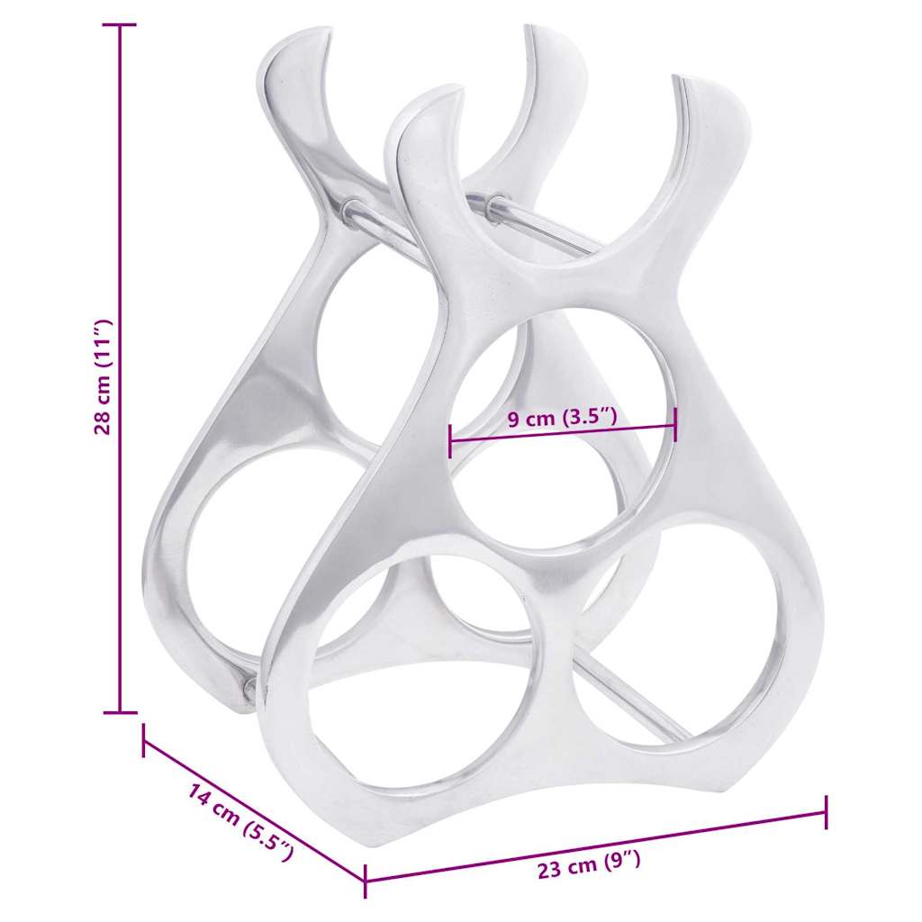 Vyno stovas Sidabro 23 x 14 x 28 cm Aliuminis