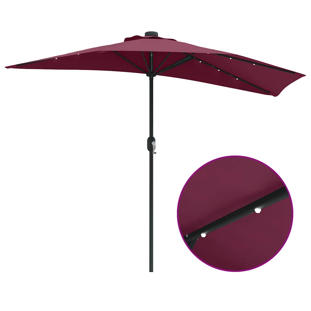 Sodo skėtis Bordo raudona 294 x 150 x 224 cm