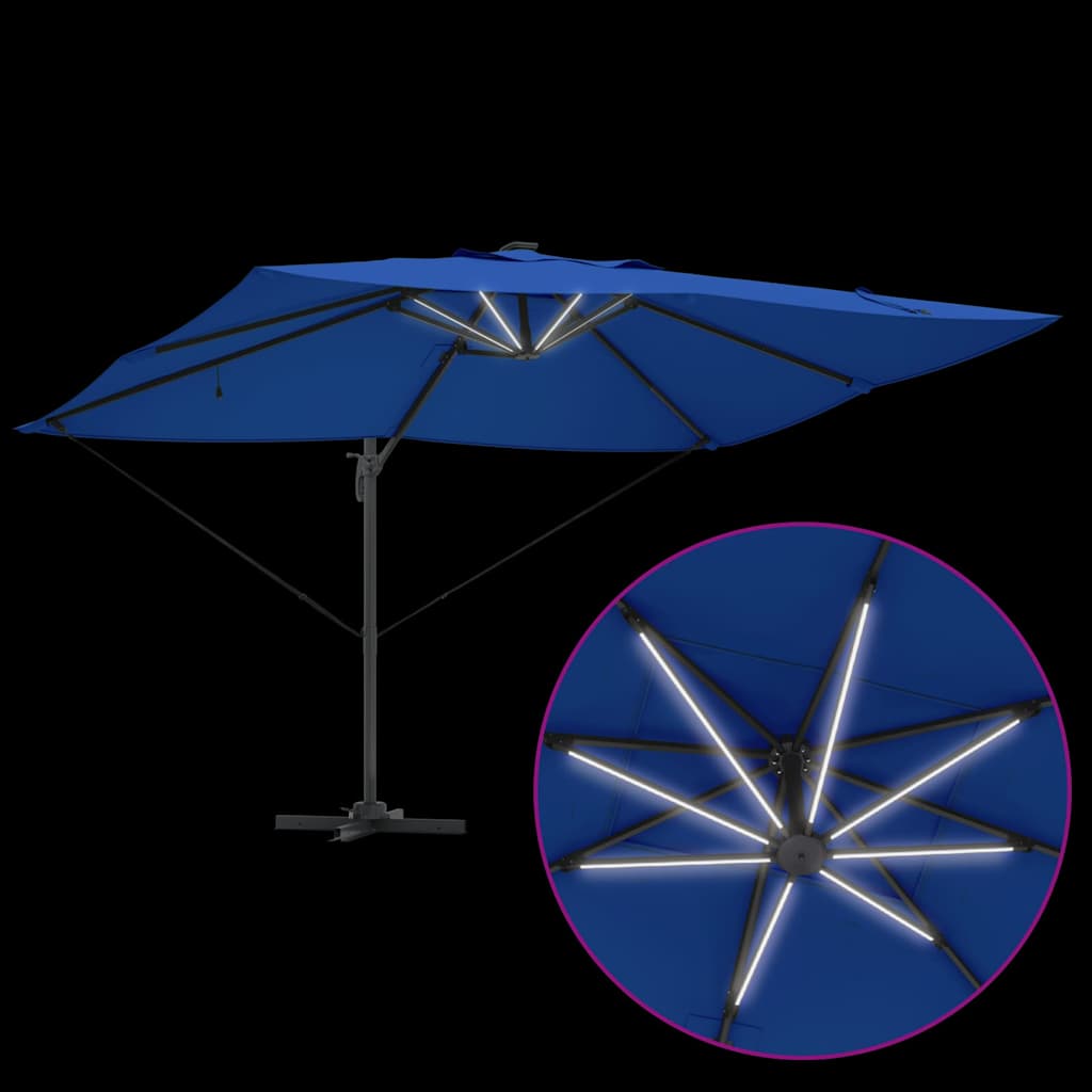 konsole Roma skėtys su LED Mėlyna 352x251x265 cm Aliuminis