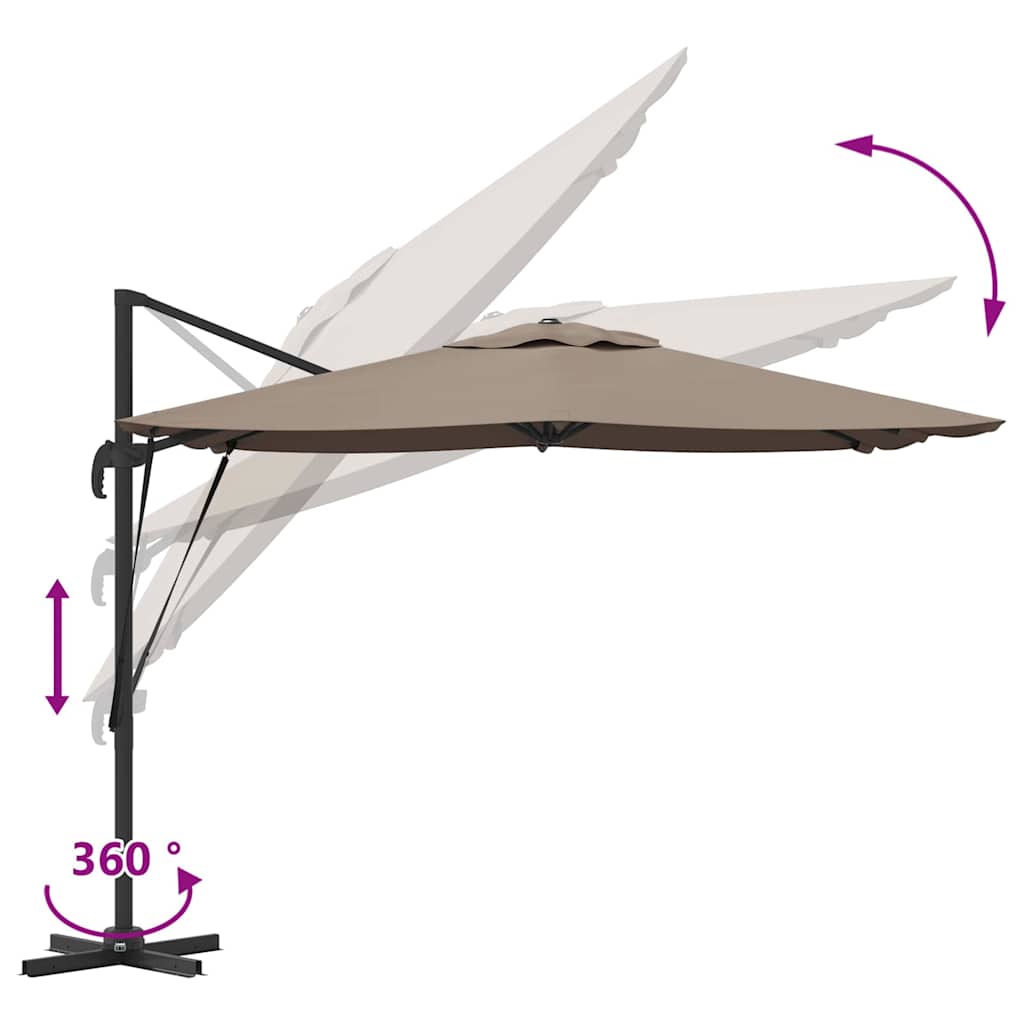 Roma Parasol Taupe L Poliesteris & Plienas