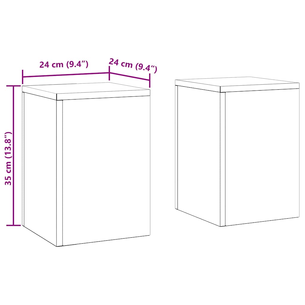 Augalų stovas 2 pcs Juoda 24 x 24 x 35 cm Plienas