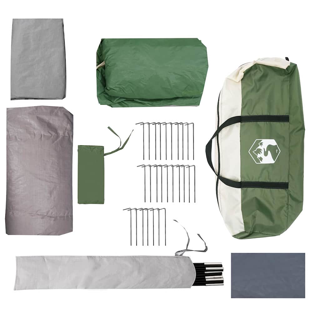 Tunelinė palapinė su stogu Žalia ir balta 740 x 370 x 220 cm