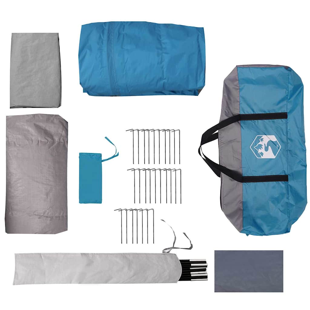 Tunelinė palapinė su stogu Mėlyna ir Pilka 740 x 370 x 220 cm