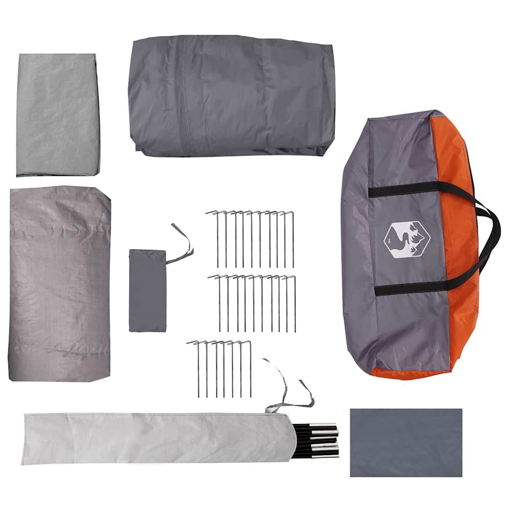 Tunelinė palapinė su stogu Pilka ir oranžinė 740 x 370 x 220 cm