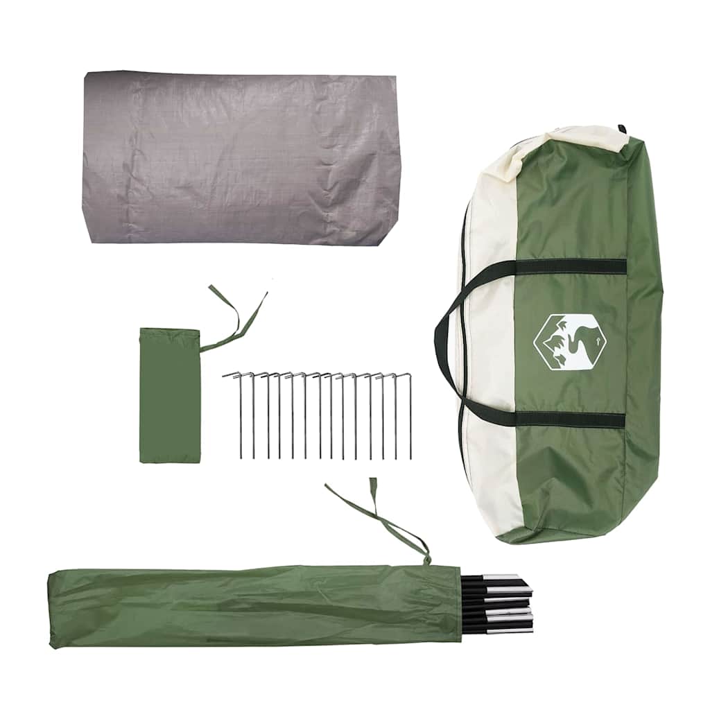 Tunelinė palapinė su stogu Žalia ir balta 328 x 228 x 115 cm