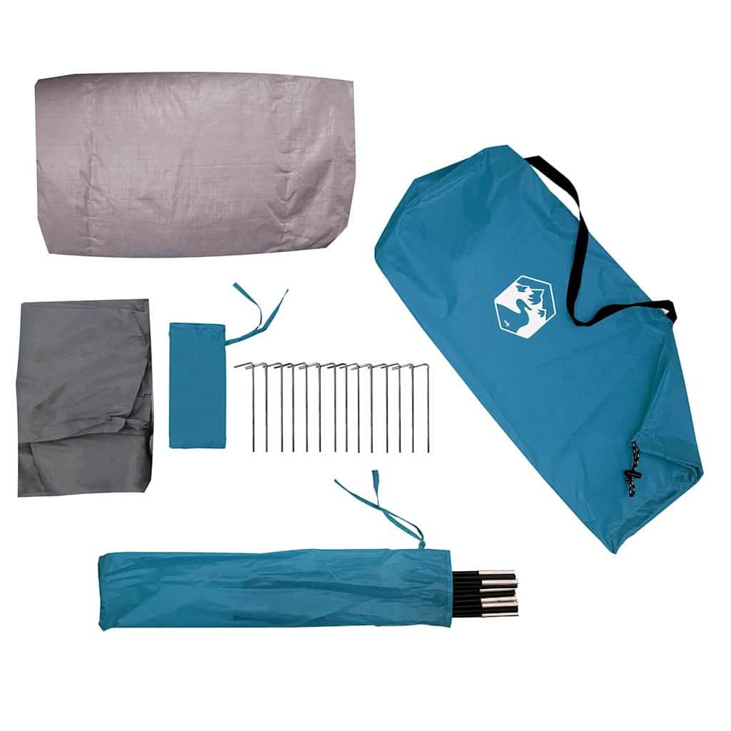 Tunelinė palapinė su stogu Mėlyna ir Pilka 318 x 275 x 140 cm