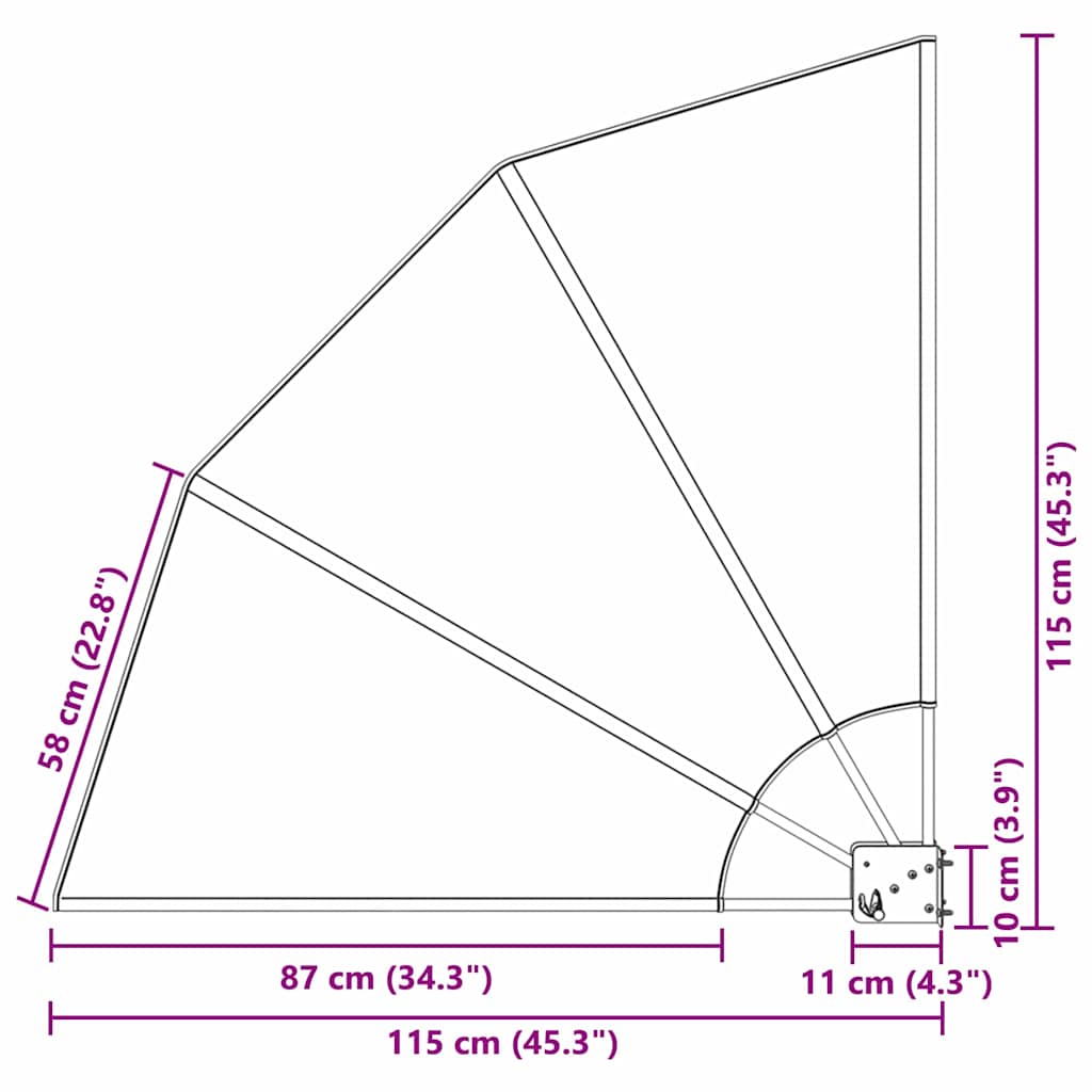 Balkono privatumo ekranas Balta 115 x 115 cm audinys